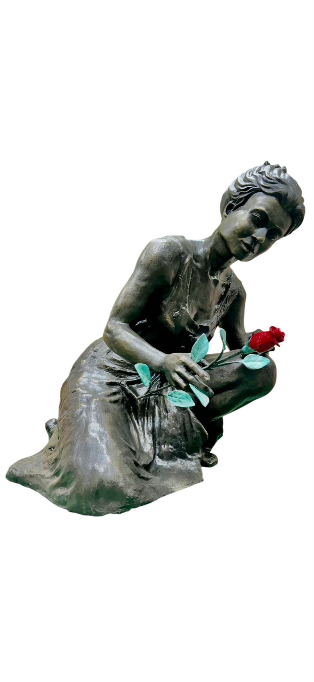 Mother Kneeling with Rose