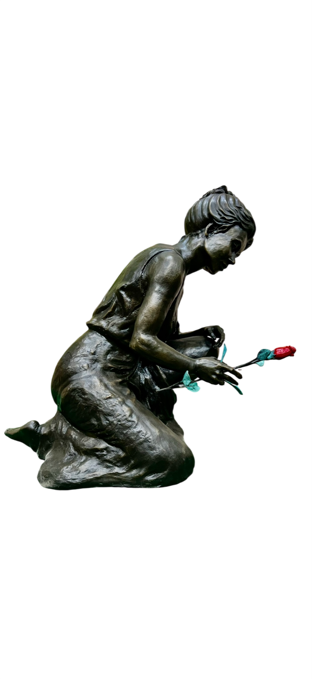 Mother Kneeling with Rose