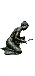 Mother Kneeling with Rose