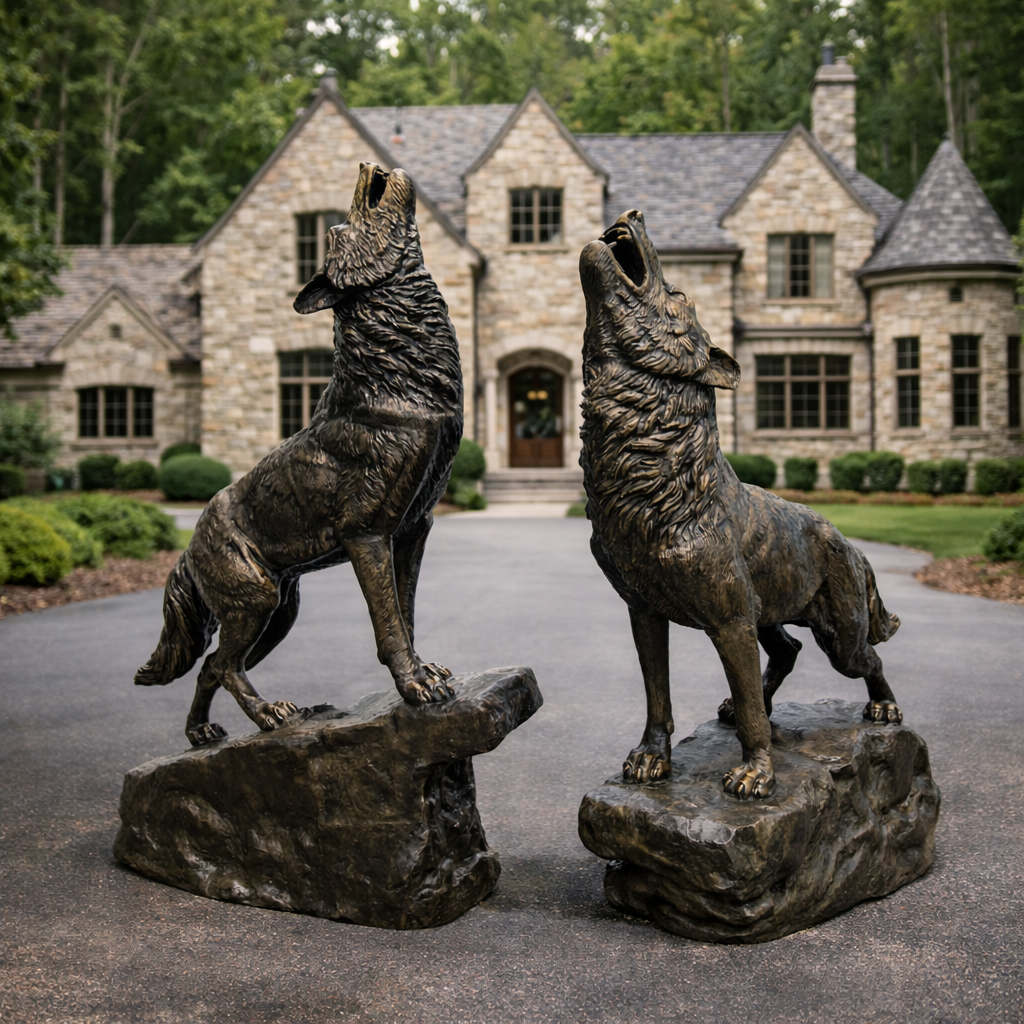 Pair of Howling Wolves