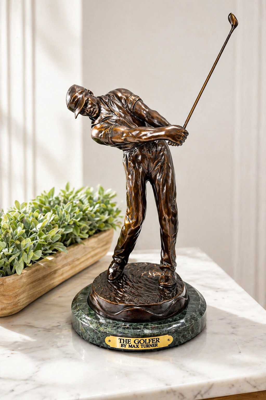 Bronze Golfer Sculpture – Solid Bronze Statue