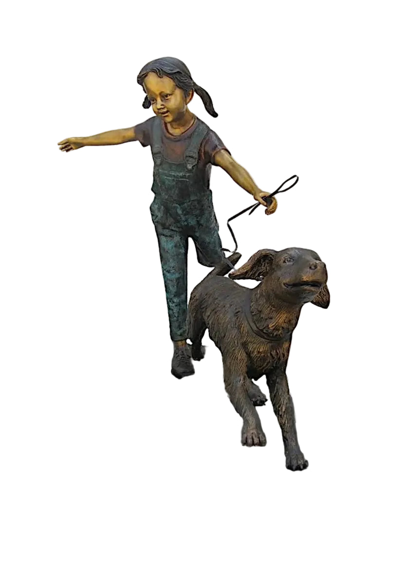 Girl and Dog Running Free