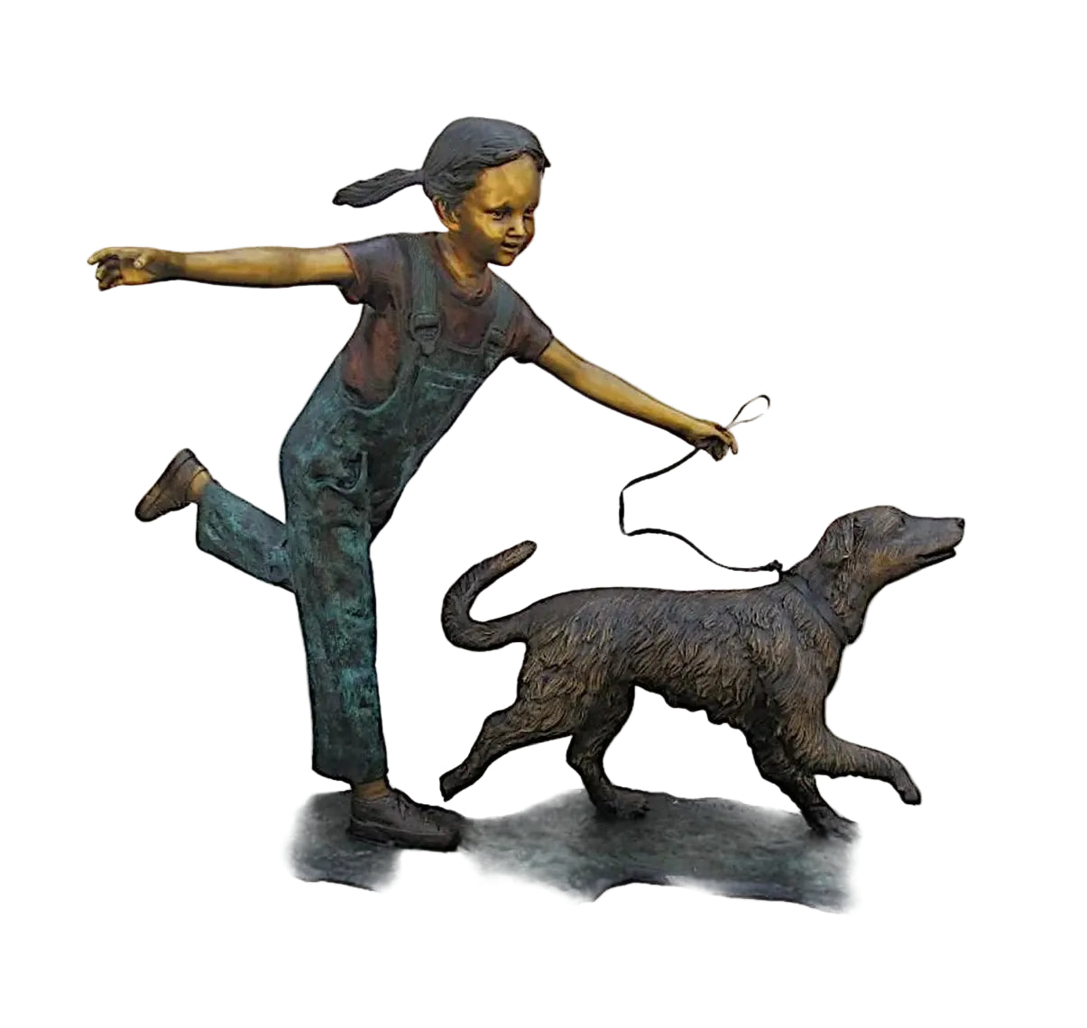 Girl and Dog Running Free