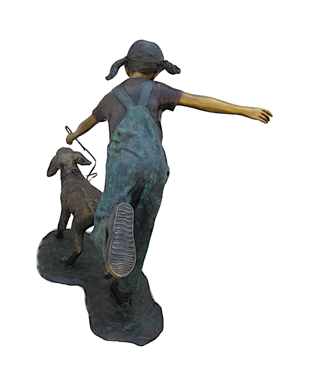 Girl and Dog Running Free