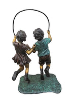 Children Jumping Rope Bronze Statue