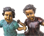 Children Jumping Rope Bronze Statue