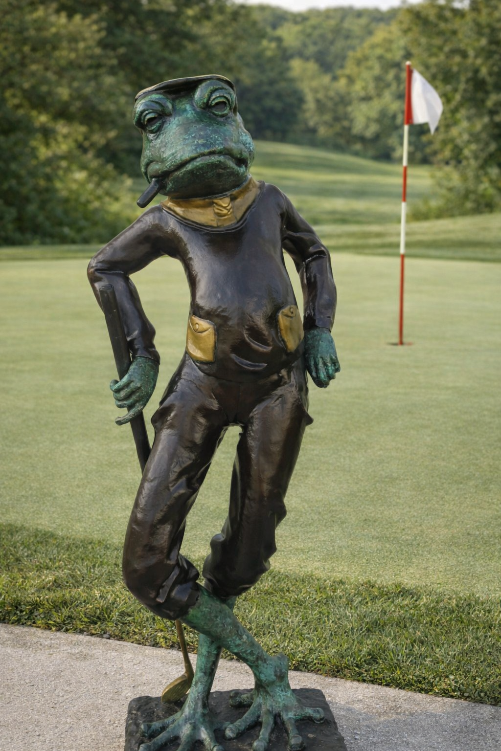 Golfing Frog with Cigar
