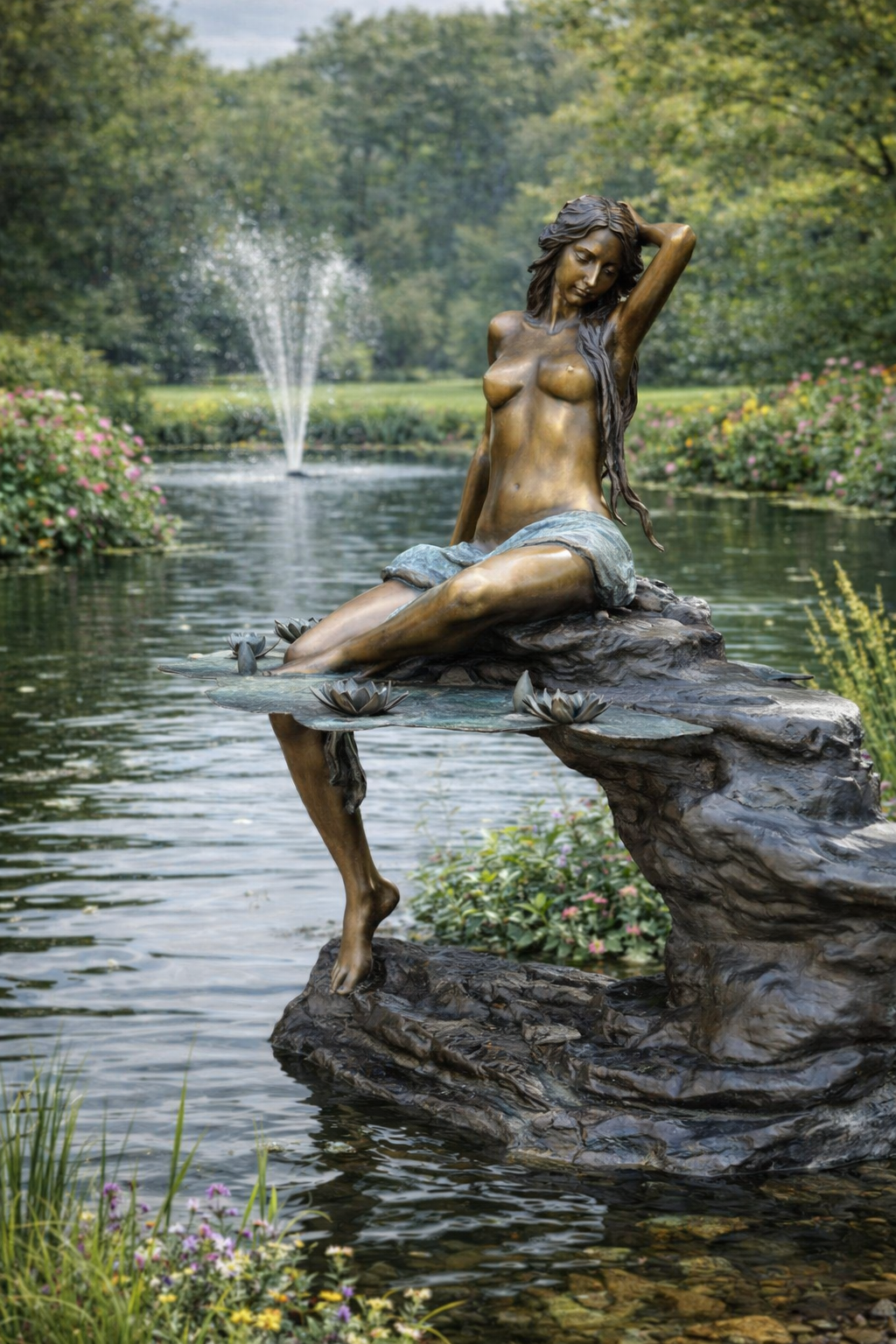 Elegant Woman on Rock