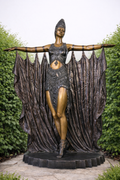 Life Size Elegant Bronze woman in garden 