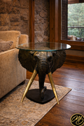 Elephant Head Table with Glass