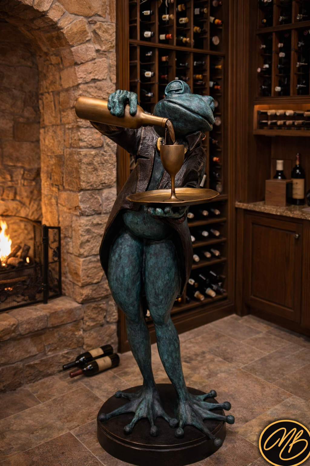 Monumental Frog Pouring Wine