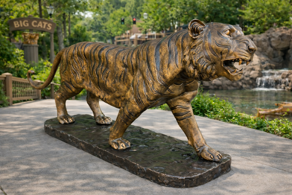 Jumbo Tiger with 2" Bronze Base
