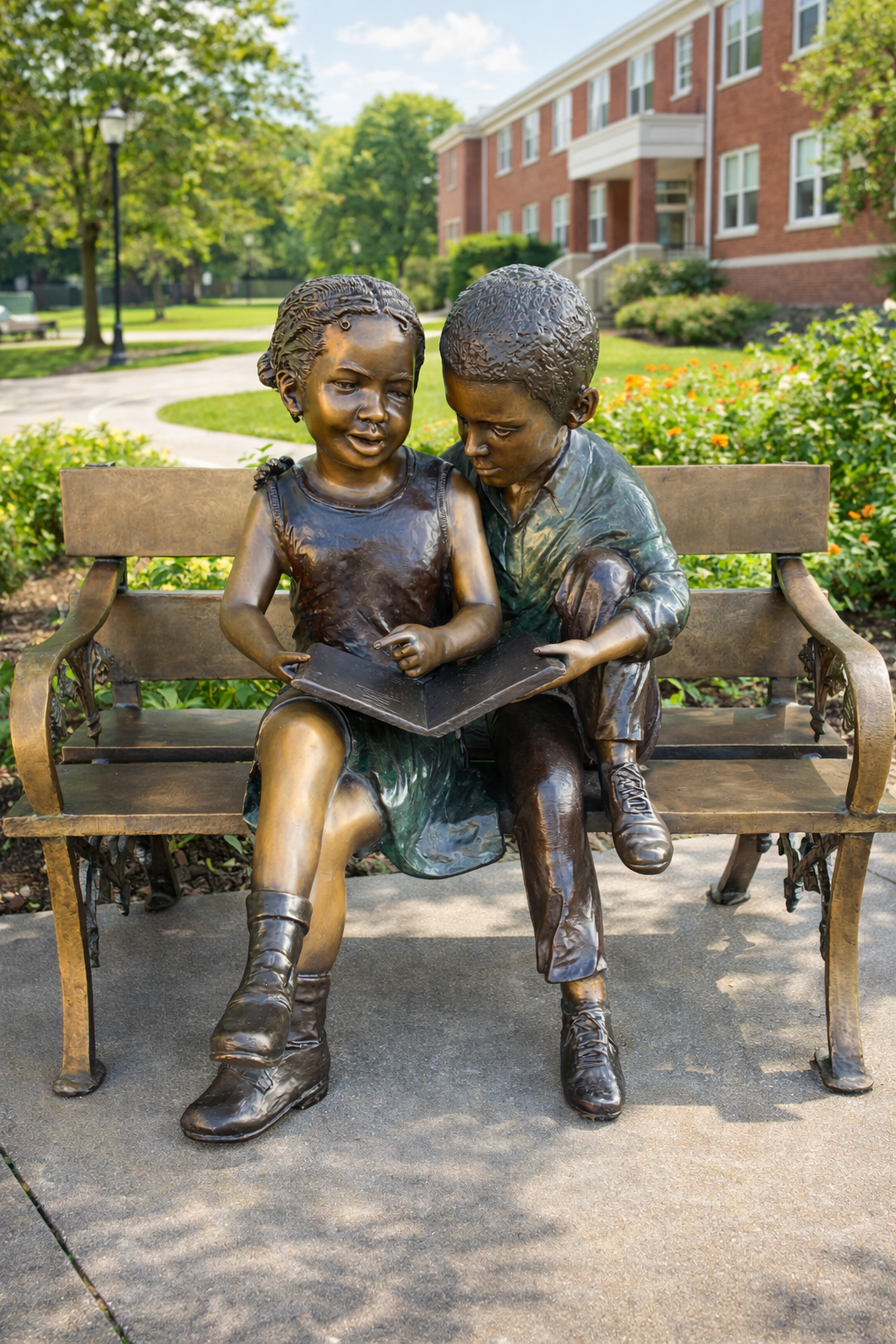African American Children on Bench