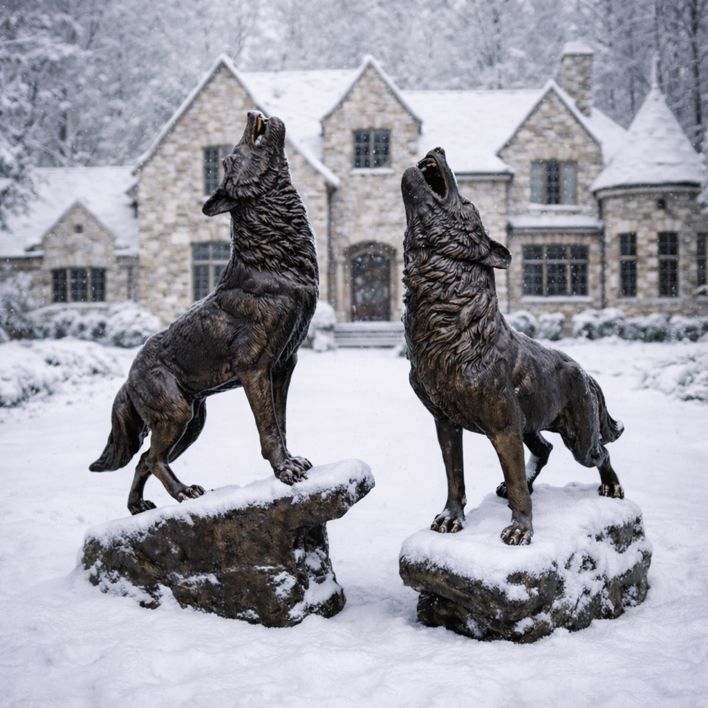 Pair of Howling Wolves