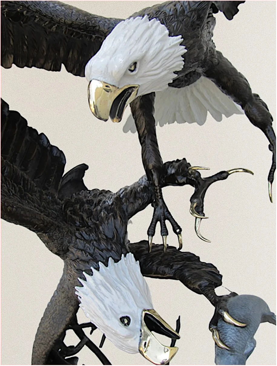 Fighting Eagles close up together