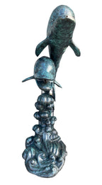 Monumental Two Dolphins Fountain