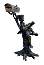 Mailbox Boy bronze statue garden sculpture by Max Turner