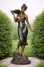 Life size bronze shell woman in garden perfect for homes