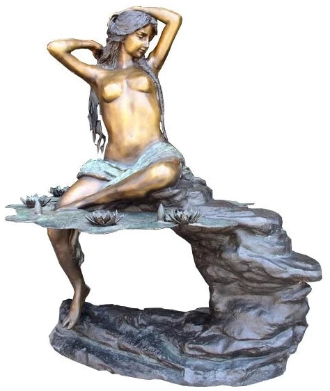 Elegant Woman on Rock